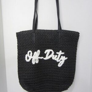 NWOT Time & Tru Straw Tote"Off Duty" Beach/Vacation Shoulder Double Strap Bag